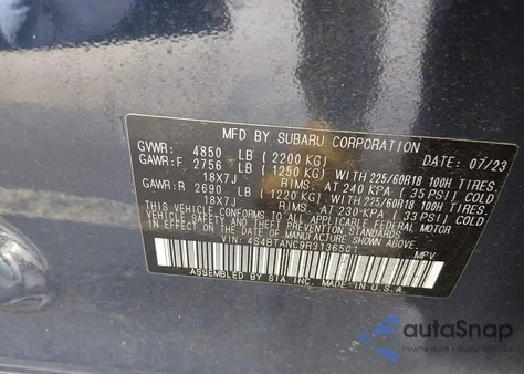 2024 Subaru Outback Limited from USA, damaged, VIN 4S4BTANC9R3136501